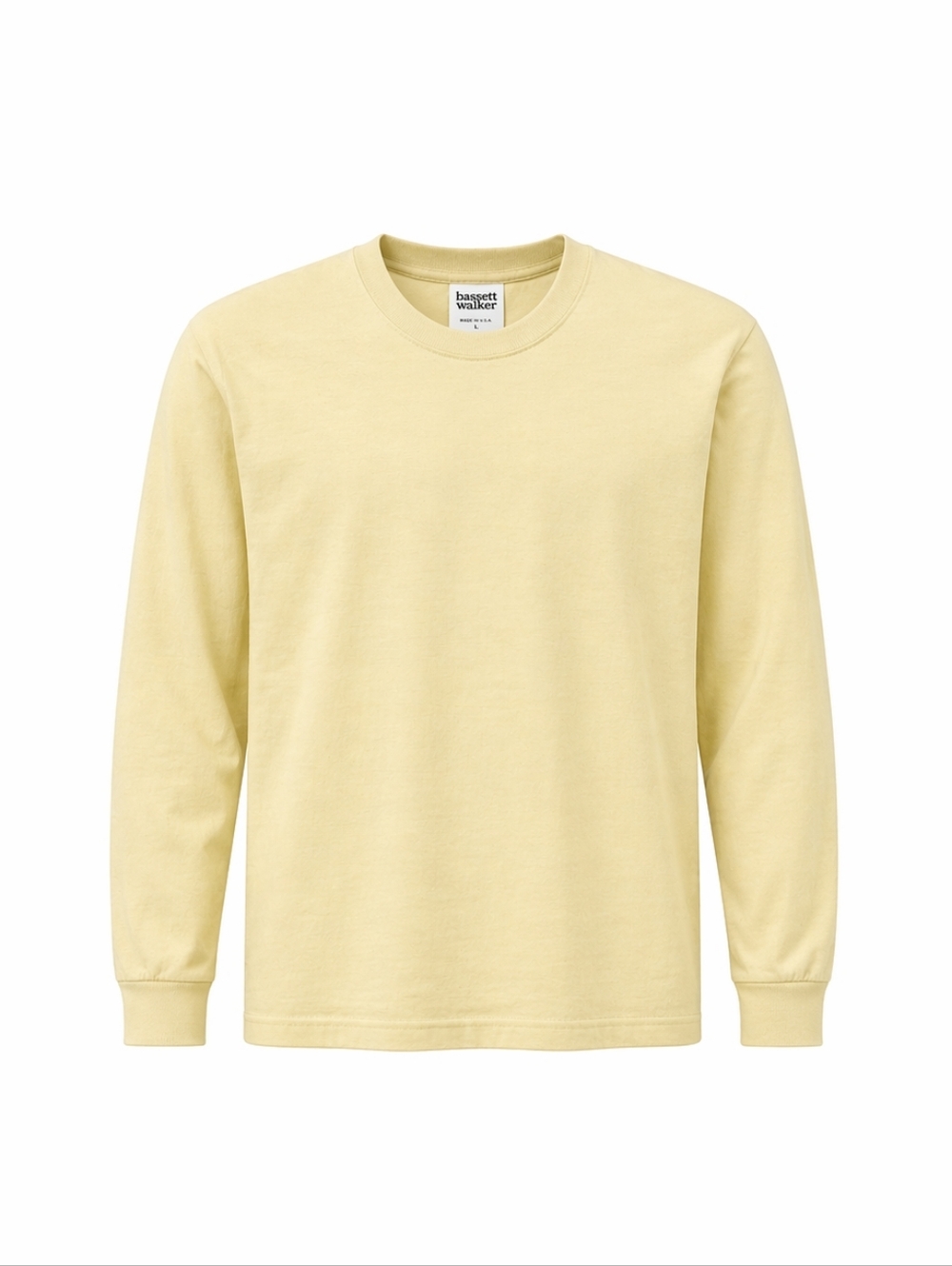 Vtg Made In USA Yellow Long Sleeve‎ Crewneck Shirt